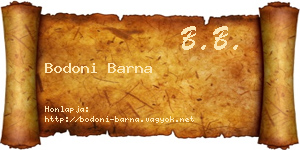 Bodoni Barna névjegykártya