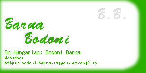 barna bodoni business card